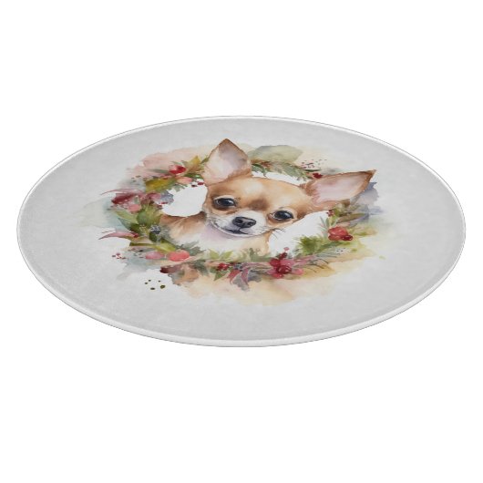 Chihuahua Weihnachtsmann Weihnachtsfest Schneidebrett (Ecke)
