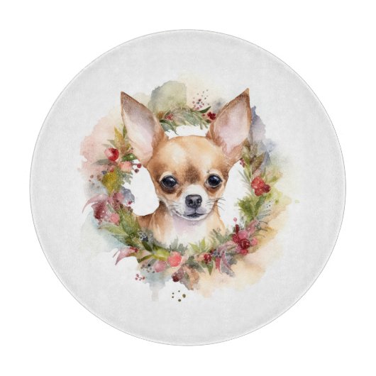 Chihuahua Weihnachtsmann Weihnachtsfest Schneidebrett (Vorderseite)