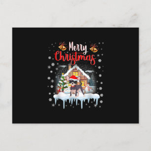 Chihuahua Weihnachtsmannmütze frohe Weihnachtslied Feiertagspostkarte