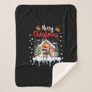 Chihuahua Weihnachtsmannmütze frohe Weihnachtslied Sherpadecke