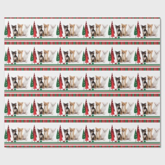 Chihuahua-WeihnachtsPackpapier Geschenkpapier (Flach)