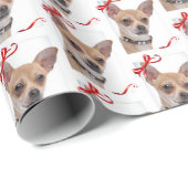 Chihuahua-WeihnachtsPackpapier Geschenkpapier (Rolleneckpunkt)