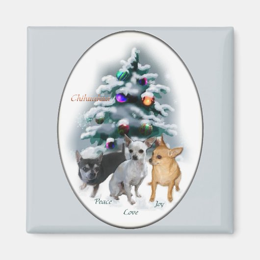 Chihuahua Weihnachtspenden Magnet (Vorne)
