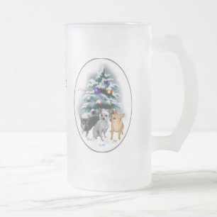 Chihuahua Weihnachtspenden Mattglas Bierglas
