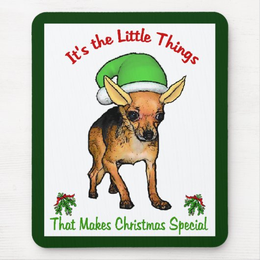 Chihuahua Weihnachtspenden Mousepad (Vorne)