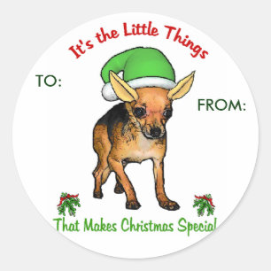Chihuahua Weihnachtspenden Runder Aufkleber