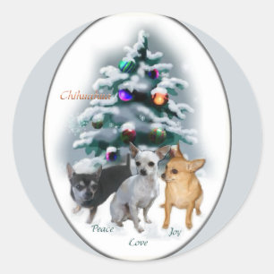 Chihuahua Weihnachtspenden Runder Aufkleber