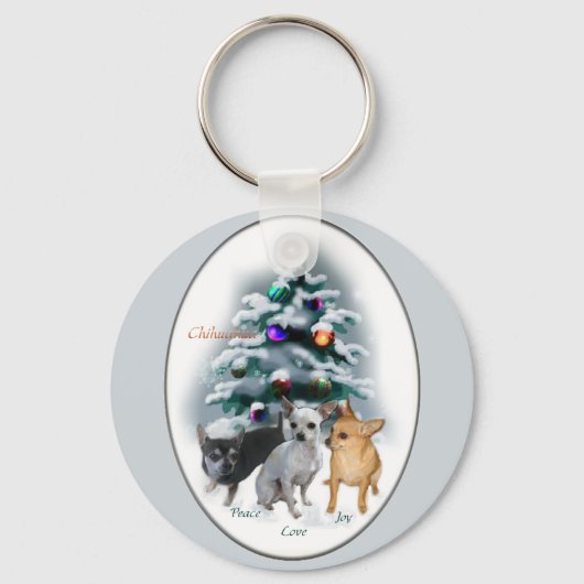 Chihuahua Weihnachtspenden Schlüsselanhänger (Vorderseite)