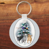 Chihuahua Weihnachtspenden Schlüsselanhänger (Vorderseite)