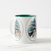 Chihuahua Weihnachtspenden Zweifarbige Tasse (Vorderseite Links)