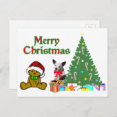 Chihuahua Weihnachtspostkarten Feiertagspostkarte (Vorne/Hinten)