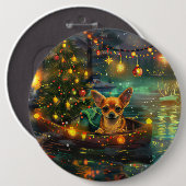 Chihuahua Weihnachtsreise Button (Vorne & Hinten)