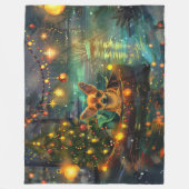 Chihuahua Weihnachtsreise Fleecedecke (Vorderseite)