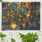 Chihuahua Weihnachtsreise Geschirrtuch (Gefaltet)