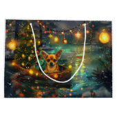 Chihuahua Weihnachtsreise Große Geschenktüte (Rückseite)