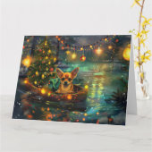 Chihuahua Weihnachtsreise Karte (Gelbe Blume)