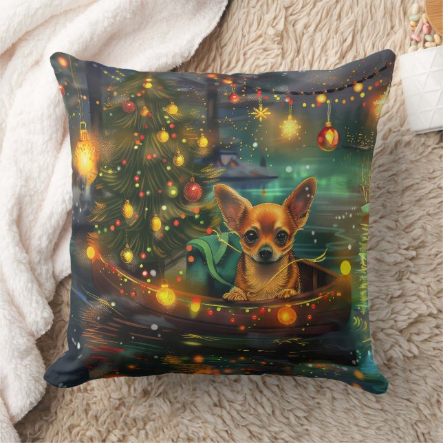 Chihuahua Weihnachtsreise Kissen (Decke)