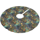 Chihuahua Weihnachtsreise Polyester Weihnachtsbaumdecke (Schrägansicht)