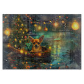 Chihuahua Weihnachtsreise Schneidebrett (Vorderseite)