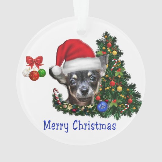 Chihuahua Weihnachtsschmuck Ornament (Rückseite)