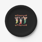 Chihuahua Weihnachtssocken Lights Funny Xmas Dog L Pappteller (Vorderseite)