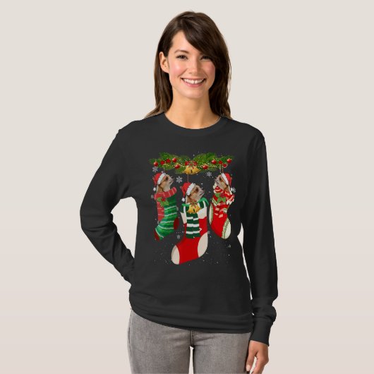 Chihuahua Weihnachtssocken Tree Light Xmas Santa H T-Shirt (Vorne ganz)
