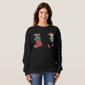 Chihuahua Weihnachtssocken-Weihnachtsmannmütze Sweatshirt (Vorne ganz)
