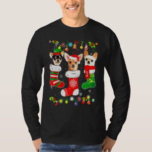 Chihuahua-Weihnachtsstrümpfe Frohe Weihnachten Xma T-Shirt