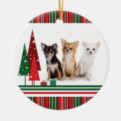 Chihuahua-Weihnachtsverzierung Keramikornament (Vorne)