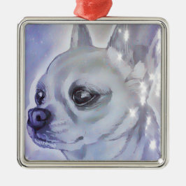 Chihuahua-Weihnachtsverzierung Ornament Aus Metall
