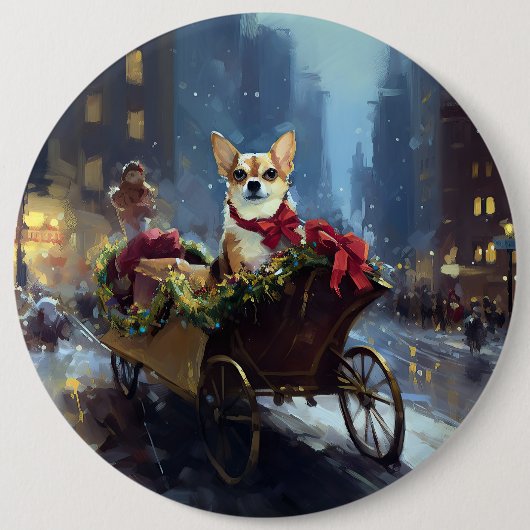 Chihuahua Weihnachtszeit Button (Vorderseite)