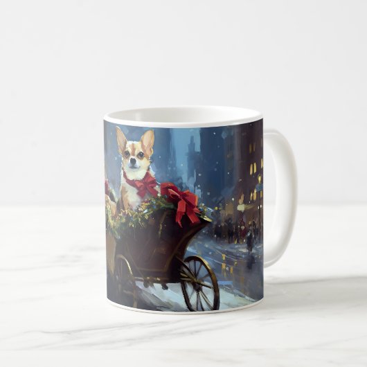 Chihuahua Weihnachtszeit Kaffeetasse (VorderseiteRechts)