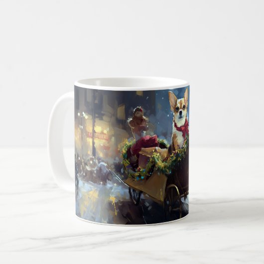 Chihuahua Weihnachtszeit Kaffeetasse (Vorderseite Links)