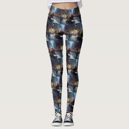 Chihuahua Weihnachtszeit Leggings (Vorderseite)