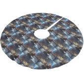 Chihuahua Weihnachtszeit Polyester Weihnachtsbaumdecke (Schrägansicht)