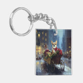 Chihuahua Weihnachtszeit Schlüsselanhänger (Vorderseite links)