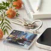 Chihuahua Weihnachtszeit Schlüsselanhänger (Vorderseite rechts)