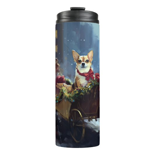 Chihuahua Weihnachtszeit Thermosbecher (Vorderseite)