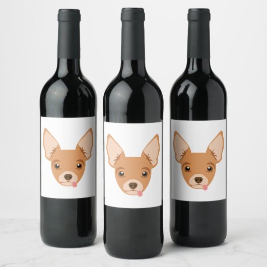 Chihuahua Weinetikett (Flaschen)
