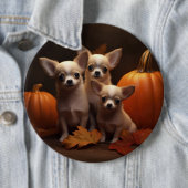 Chihuahua Welpe Autumn Delight Pumpkin Button (Beispiel)