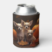 Chihuahua Welpe Autumn Delight Pumpkin Dosenkühler (Kanne Vorderseite)