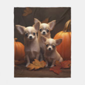 Chihuahua Welpe Autumn Delight Pumpkin Fleecedecke (Vorderseite)