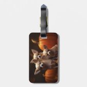Chihuahua Welpe Autumn Delight Pumpkin Gepäckanhänger (Rückseite vertikal)