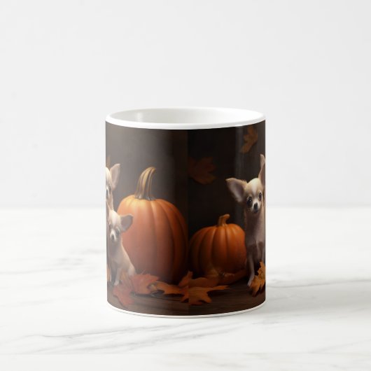 Chihuahua Welpe Autumn Delight Pumpkin Kaffeetasse (Mittel)