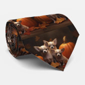 Chihuahua Welpe Autumn Delight Pumpkin Krawatte (Gerollt)