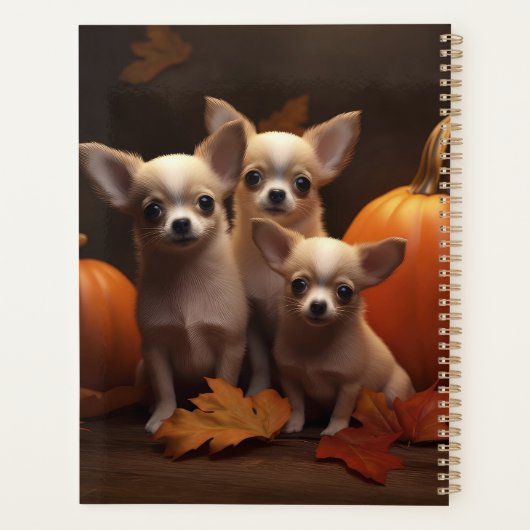 Chihuahua Welpe Autumn Delight Pumpkin Planer (Rückseite)