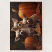 Chihuahua Welpe Autumn Delight Pumpkin Puzzle (Vertikal)