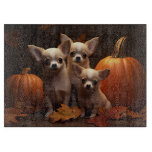 Chihuahua Welpe Autumn Delight Pumpkin Schneidebrett