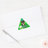 Chihuahua Welpe Dog St. Patrick's Day Green Clover Dreieckiger Aufkleber (Umschlag)