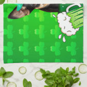Chihuahua Welpe Dog St. Patrick's Day Green Clover Küchentuch (Gefaltet)